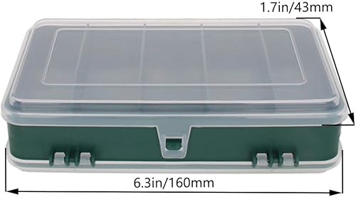 Miniatura 2 de Jutagoss Caja de herramientas con compartimento de polipropileno organizador y almacenamiento para herramientas, piezas, juguetes, arte, translúcido