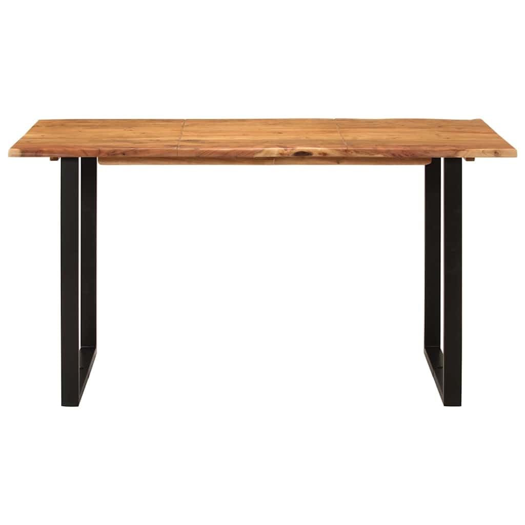 Table à manger en bois d'acacia massif et acier au style minimaliste épuré