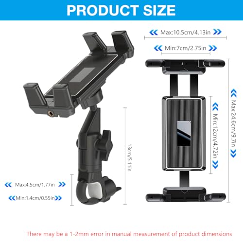 Image of HASTHIP Tablet Phone Holder for Microphone Stand, Universal Clamp Mount for 4.7-13 inch Tablets & Smartphones, 360 Rotating, Adjustable Arm, Portable Mic Stand Clip for Live Streaming, Performers
