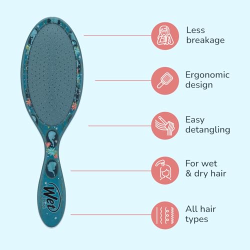 Image of Wet Brush Original Detangler Hair Brush, Anna & Elsa (Disney Love), Ultra-Soft IntelliFlex Bristles, Detangling Bristles Glide Through Tangles (Wet Dry & Damaged Hair), Women & Men