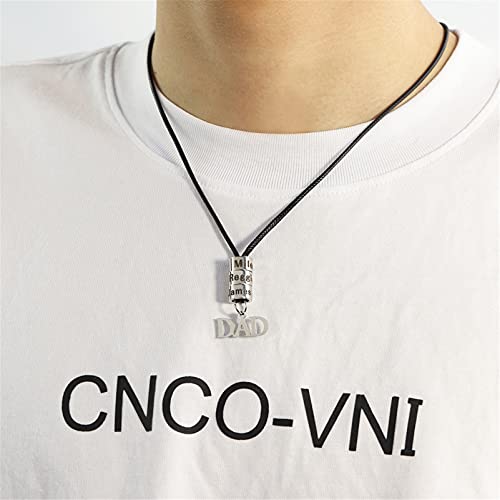 Bauma Auto Personalized Name Necklace For Men Dad Necklace Engraved Initial Name Beads Charm Necklace For Men Customized Family Names Necklace For Dad Grandfather Birthday (Silver-1, 6 Beads) #TOP1