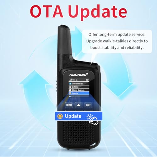 Image of TIDRADIO TD-M2 Rapid Global 4G LTE Walkie Talkies Unlimited Range with SIM Cards, Manage via APP, Long Distance Nationwide PoC Two Way Radios for Family, Logistics, Truck Fleet, Mall, 6 Pack