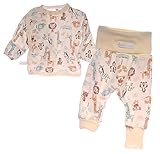 Farbe: Creme / gemustert La Bortini Wickelshirt Hose Anzug Erstlingsausstattung 46 50 56 62 Baby Kleidung Hemdchen (44-46)