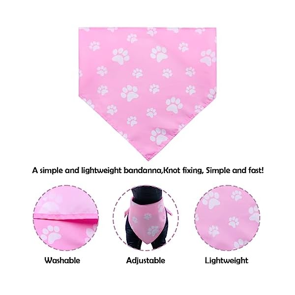Pai sence 30pcs paw print dog bandanas bulk for small medium pets adjustable cat scarves daily birthday party wedding holiday bone yorkie triangle bibs scarf for girl boy grooming accessories - image 4
