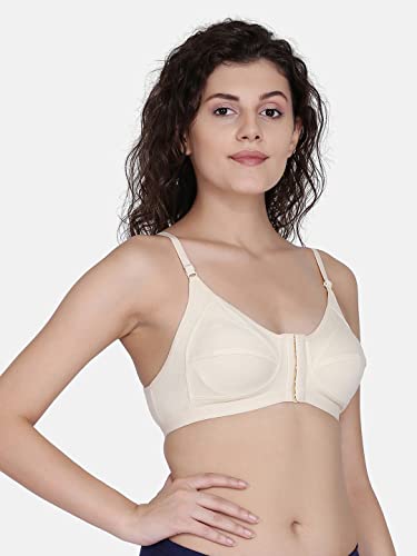 Image of ELEG & STILANCE Women Maternity Nursing Bra Cotton Non Padded Front Open Feeding Bra Adjustable Strap Innerwear