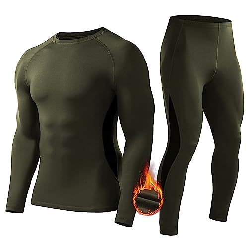 WISMBOX Thermounterwäsche Herren Set Warm & Atmungsaktiv mit Innenfleece