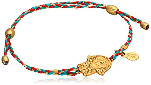 Alex and Ani Hand of Fatima Expandable Red/Teal 14k Bracelet