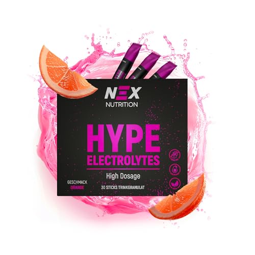 NEX Hype Elektrolytes I 900mg Natrium täglich I Hochdosierte Elektrolyte ohne Zucker I Keto u. Vegan I 30 Portionen I Natrium, Kalium & Magnesium vor u. nach dem Sport