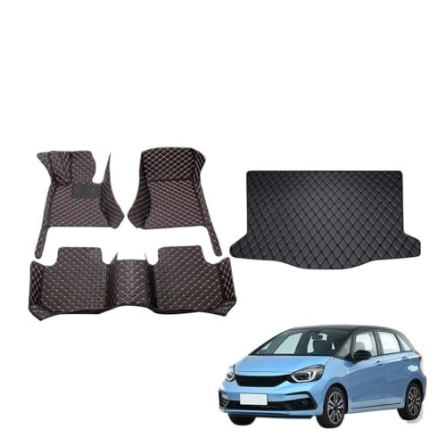 Tapis de sol intérieur automobile en cuir premium pour Fit Jazz