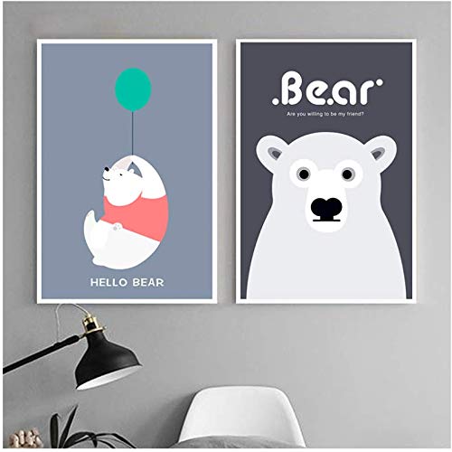 Impression ours dessin animé pour égayer une chambre enfant décoration murale