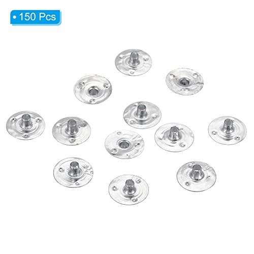 PATIKIL 12.5mm Metal Candle Wick Sustainer Tabs, 150 Pack Candle Wick Base Stand for Candle Making DIY Silver - Image 3
