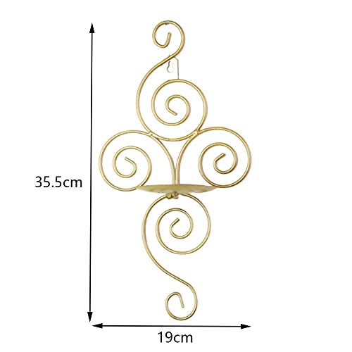 2Pcs Wall Mounted Candle Holder Tea Light Wrought Metal Candlestick Home Decoration Metal Sconce Candle Holder(14Inch) #TOP1