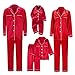 Mens Satin Pajamas Set Early Fall Fashion Family Christmas Pajamas Matching Sets Silk Satin Xmas Pjs Sleepwear Comfy Long Sleeve Button Down Holiday Loungewear Plus Size Couples Jammies Red