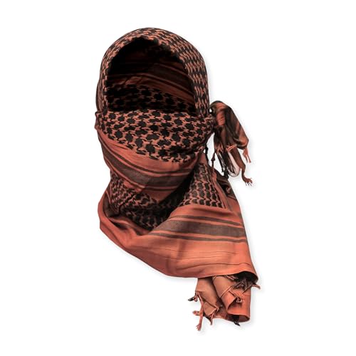 Image of M MCGUIRE GEAR Shemagh Tactical Scarf, Middle Eastern Desert Hood, Bandana, Keffiyeh, Military Style, 100% Cotton, 42 inch x 42 inch