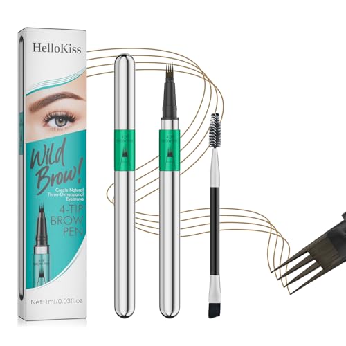 Image of Microblading Eyebrow Pen, 4 Tip Precise Microblade Eyebrow Pencil That Looks Like Hair, Waterproof Natural Eye Brow Pencils for Women, Non Dry Out and Last All Day (Light Brown)