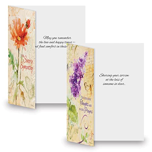 Peace Sympathy Greeting Cards - Set Of 8 (4 Designs), Large 5" X 7", Sympathy Cards With Sentiments Inside, Envelopes Included #TOP1