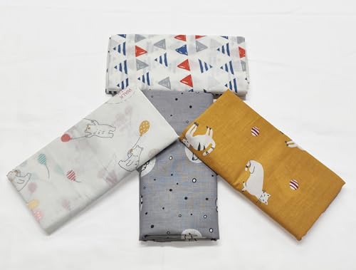 Image of Trance Home Linen Super Ultra Soft 100% Cotton Malmal Baby Swaddle Cloth | Baby Wrap for New Born Babies | Skin Friendly Soft Baby Towel |New Born Swaddles-(100x100 Cm, Circus Print,Pack of 4
