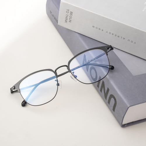 Image of Blue Light Blocking Glasses for Men Anti-Fatigue Computer Monitor Gaming Glasses Prevent Headaches Glasses, Oval Black