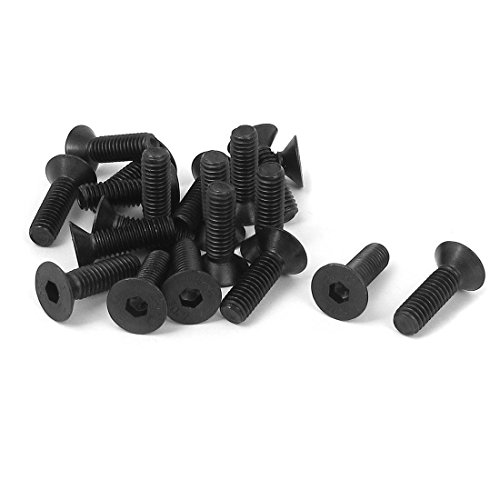 uxcell® M6 x 20mm Metric Hex Socket Countersunk Head Screw Bolts Black 20PCS
