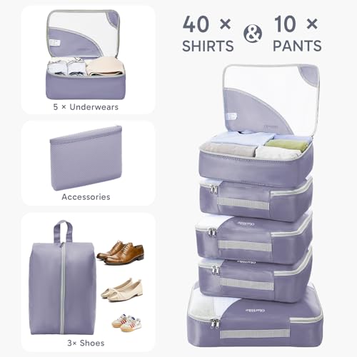 Image of OlarHike 10 Set Packing Cubes for Travel, Gifts for Women Mom,Anti-Tearing Suitcase Organizer with Over 1000 pcs Mesh Holes,Vacation Essentials & Accessories for Cruise Ship