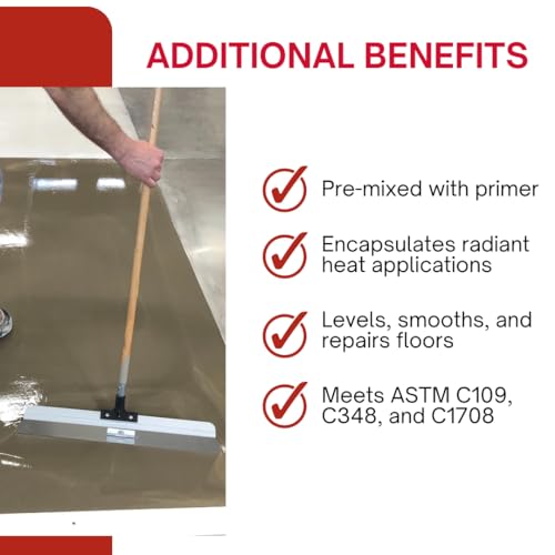 Akona Self-Leveling Floor Underlayment - Underlayment for Vinyl, Concrete, Tile, Hardwood, and More, Fast Drying, High Strength, Interior, Walkable in 3-4 Hours (50 Pound, 1)