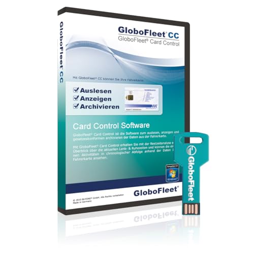 GloboFleet Card Control Software zum auslesen und archivieren der Fahrerkarte 4.1 ready Win 10, Win 11 kompatibel, Mac OS
