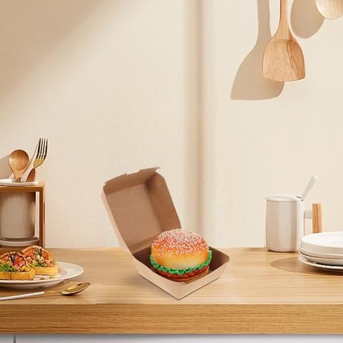 Caja de papel kraft para sándwiches sin goteos de aceite en entregas de comida rápida 6