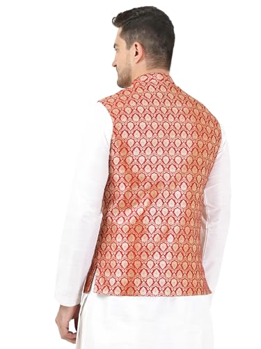Image of Badoliya & Sons Men's Brocade Zari Nehru Jacket /Waist Coat