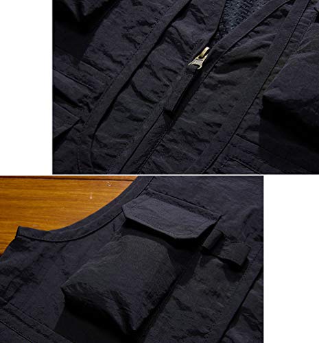 Gihuo Men's Outdoor Pockets Fly Fishing Safari Photo Travel Vest（Black-M） #TOP5