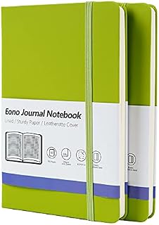 Amazon Brand - Eono Ruled Notebook, A5 Lined Journal with Hardback Cover, 100gsm Paper, Perfect for Office, Home, School, Business, Writing and Note Taking - 160 Pages, Black