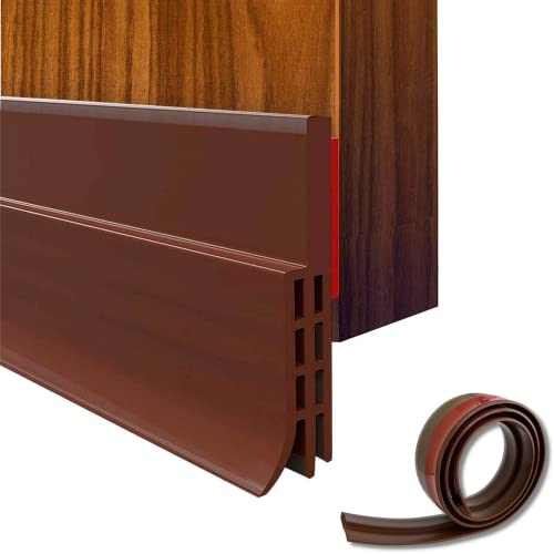 Image of Door Seal Strip for Blocking Insects Air Dust - Self Adhesive Silicone Door Draught Excluder for Bottom of Door Soundproof Weatherproof Under Door Draught Excluder -