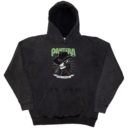Pantera Skeleton Cowboy Pullover Stone Wash Sweat-Shirt À Capuche Size L