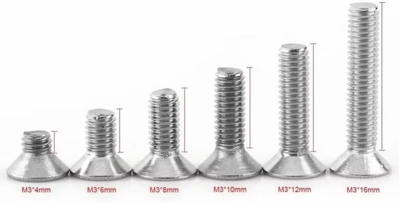 300Pcs/set M3 Hex Socket Screws 304 Stainless Steel Flat Head Hexagon Screw Bolt Nut Assortment Kit Tool Fastener Hardware