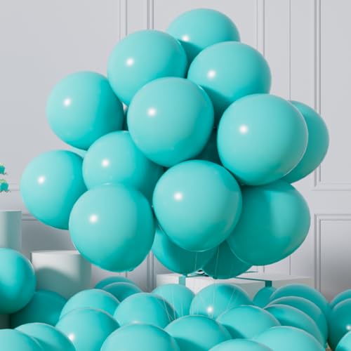 AULE Ballons Turquoise Latex: Lot de 50 Ballons 12 Pouces Bleu Sarcelle Ballon Gonflable à Hélium...