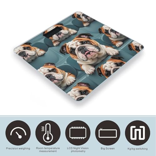 Báscula Digital Divertida Bulldog Inglés para Baño miniatura 3