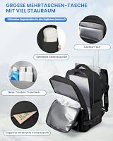 Handgepäck Rucksack 40x30x20 für Ryanair Klein Reiserucksack Wasserdichter 40x30x20 Unter Dem Sitz Rucksack Flugzeuge Reisetasche Weekendertasche Wanderrucksack Lässiger Tagesrucksack,B-Schwarz – Ansicht 6