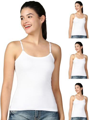 Image of Lux Cozi Premium Cotton Regular Fit Camisole for Women - Pack of 4