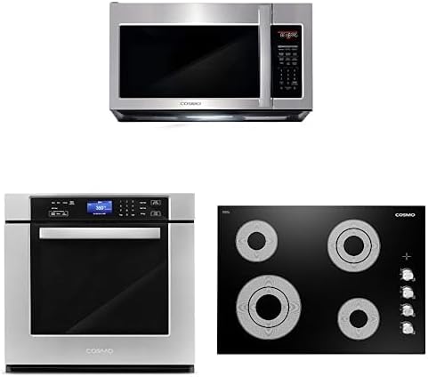 Cosmo 3-Piece 30" Electric Cooktop 30" Over The Range Microwave 30" Electric Wall Oven