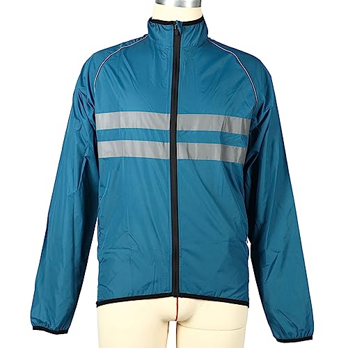 Chaqueta Reflectiva Rompeviento para Ciclismo Hombre Azul 2XL miniatura 3