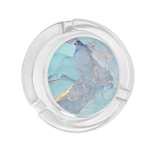 Surwin Cenicero de Cristal, Exterior o Interior, Cenicero Portatil Pequeño, Cenicero de Mesa con Estampado de Mármol 3D, Ceniceros de Vidrio para Lavavajillas o Apilable (azul,8.5x3.5cm)
