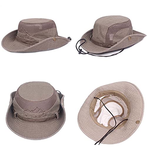 THENICE Unisex Cotton Sun Cap Outdoor Bucket Mesh Boonie Hat