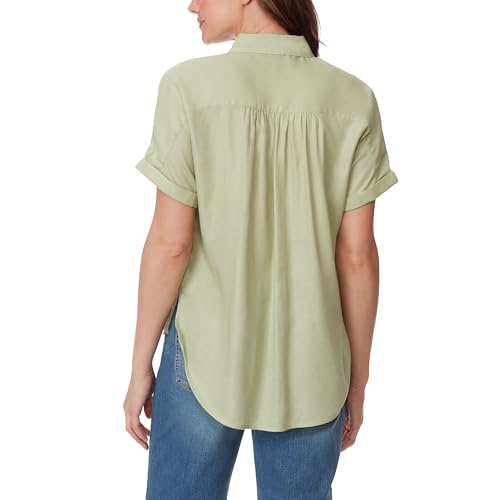 Image of Gloria Vanderbilt Women's Daisy Short Sleeve High-Low Button Down Shirt Standard