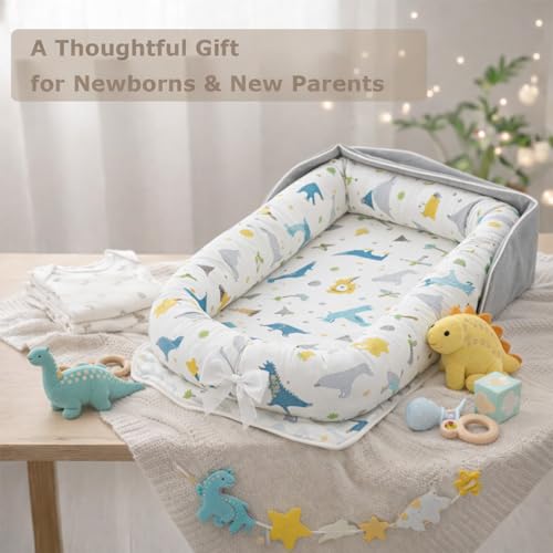 Image of Baby Lounger Play Mat for Tummy Time,Baby Lounger for Newborn Awake-Time Pad,Portable Newborn Babies Essentials Gifts 0-24 Months Home or Travel (Long Necked Dragon)