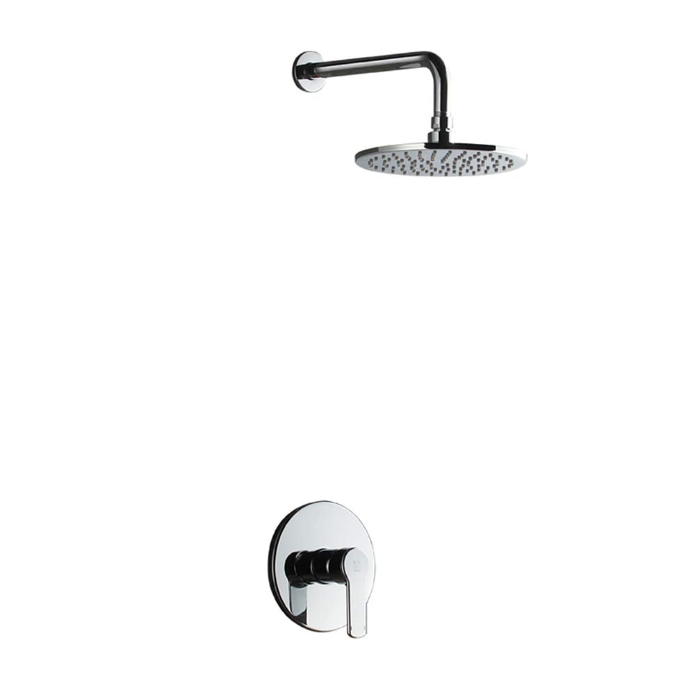 Shower Set, Rainfall Shower Head System Polished Chrome, Bath Shower Faucet, Bathroom Rain Mixer,Round Top Spray Bathroom hardware