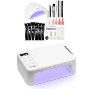 GAOY Poly Gel Nail Kit with Nail Lamp, 6 Pcs Builder Gel Nail Extension Kit with Professional Nail Curing Lamp