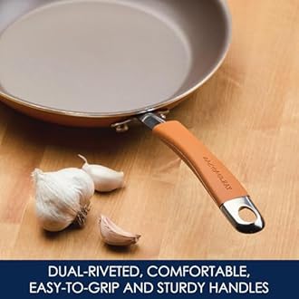 Cucina Nonstick Cookware Pots and Pans Set, 12 Piece, Pumpkin Orange