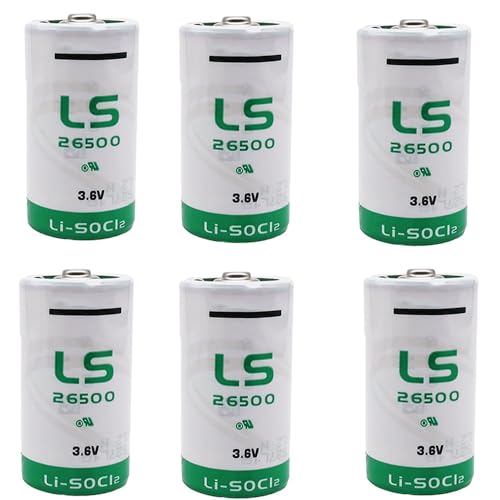 YICUAA�i6����j LS26500 7700mah 3.6V���`�E�������`�I�j���o�b�e���[�A��e�ʓd�r