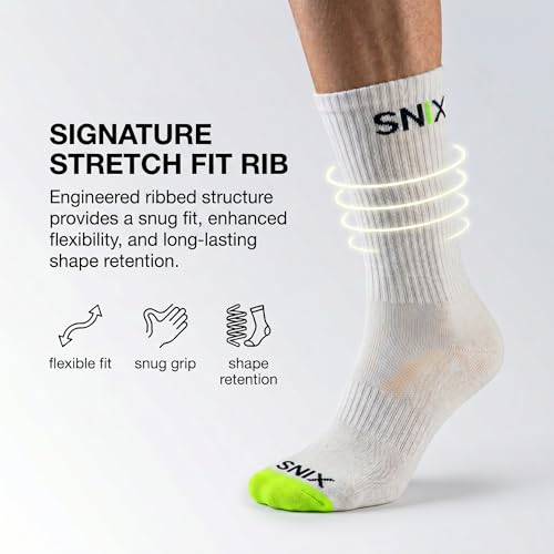 Image of SNIX Sportswear Athletic Socks For Men, Long, White With Colour Accent