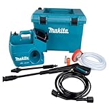 Total-Stop-System (TSS) Makita DHW080ZK Akku-Hochdruckreiniger 2x18V (ohne Akku, ohne Ladegerät) inkl. Wasser- und Transportbox