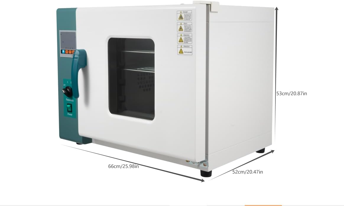 DYNAMI Drying Oven for Lab,12Gal Double-tier Air Convection Drying Oven with 2 Trays&Intelligent Temperature Controller